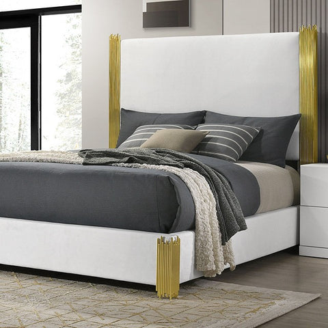 Basildon Bed Model Fm7271Wh-E.King Wall Panels By Furniture Of America 