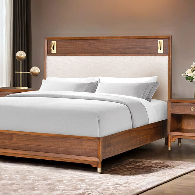 Hepburne Bed Model Fm74000Wn-Queen Bed By Furniture Of America 