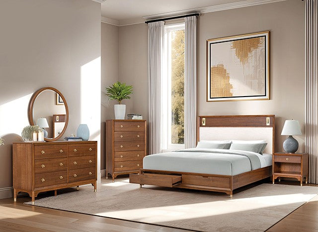 Hepburne Bed Model Fm74000Wn-St-Queen Bed By Furniture Of America 