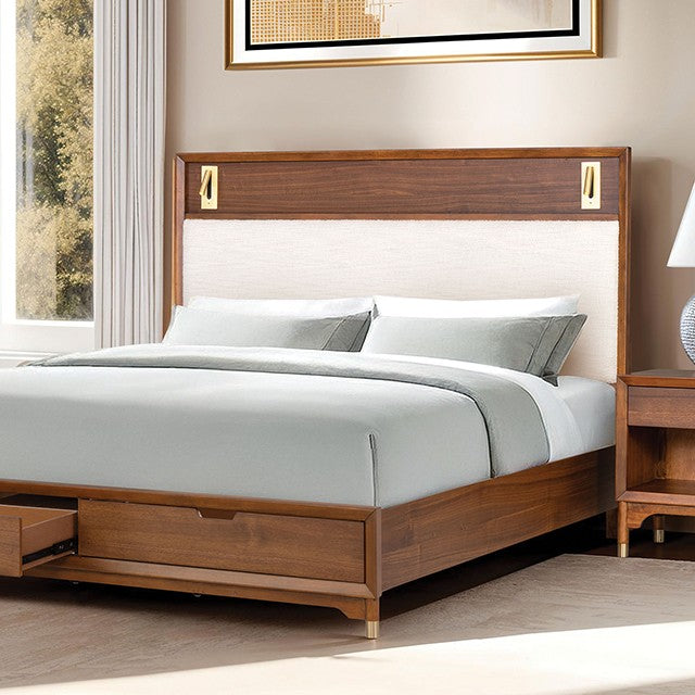 Hepburne Bed Model Fm74000Wn-St-Queen Bed By Furniture Of America 