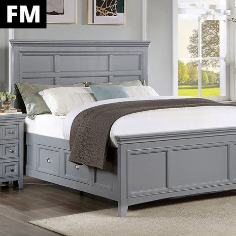 Castlile Bed Model Fm7413Gy-E.King Bed By Furniture Of America 