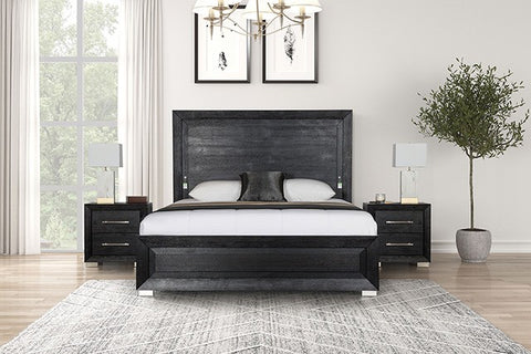 Ashbourne Bed Model Fm7415Bk-E.King Bed By Furniture Of America 