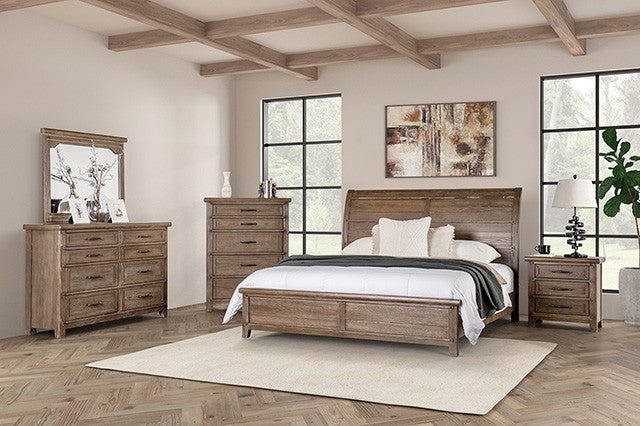 Merthyr Bed Model Fm7431Br-Queen Bed By Furniture Of America 
