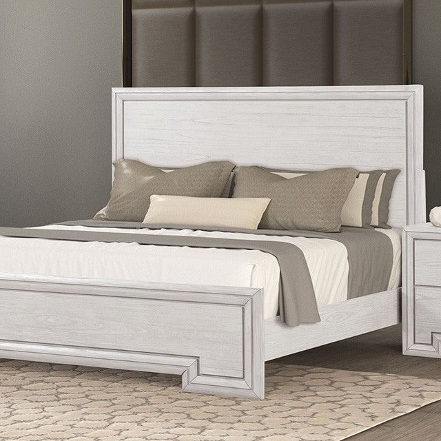 Basilone Bed Model Fm7440Wh-Queen Bed By Furniture Of America 
