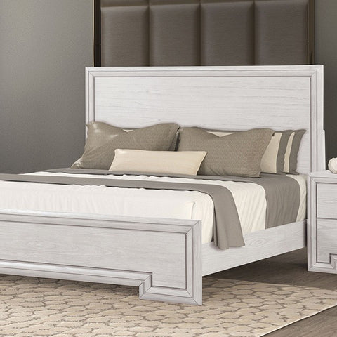 Basilone Bed Model Fm7440Wh-Queen Bed By Furniture Of America 