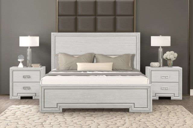 Basilone Bed Model Fm7440Wh-Queen Bed By Furniture Of America 