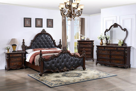 Cremona Bed Model Fm7637Ch-Queen Bed By Furniture Of America 