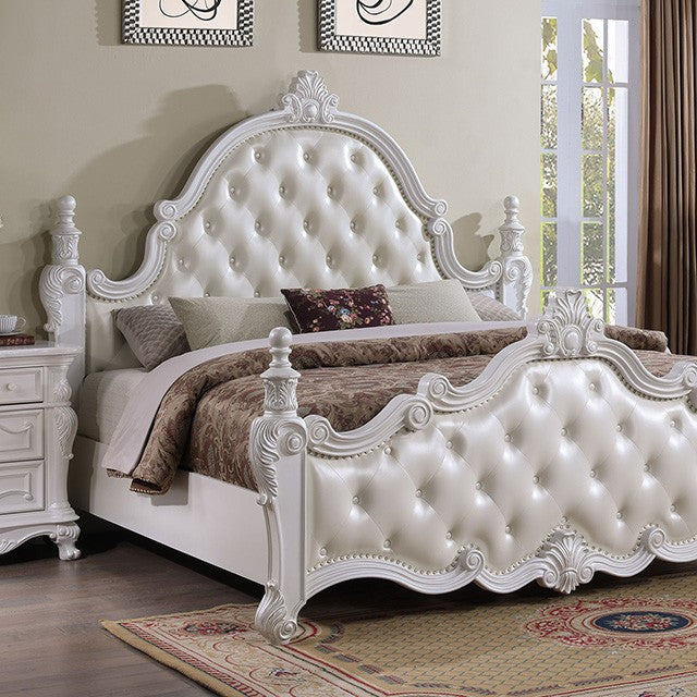 Cremona Bed Model Fm7637Wh-Queen Bed By Furniture Of America 