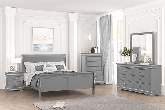 Louis Philippe Bed Model Fm7866Gy-Queen Bed By Furniture Of America 