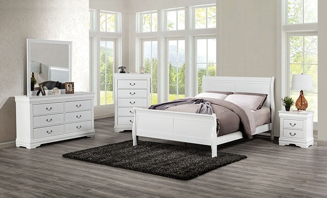Louis Philippe Bed Model Fm7866Wh-Twin Bed By Furniture Of America 