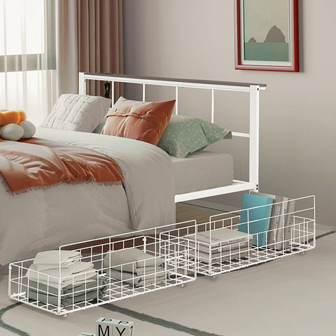 NICOLI QUEEN METAL BED WITH UNDERBED STORAGE