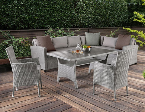 Shonda 5 Pc. Patio Dining Set Model Fm80001Gg-Set+2Ch-Sectional By Furniture Of America 