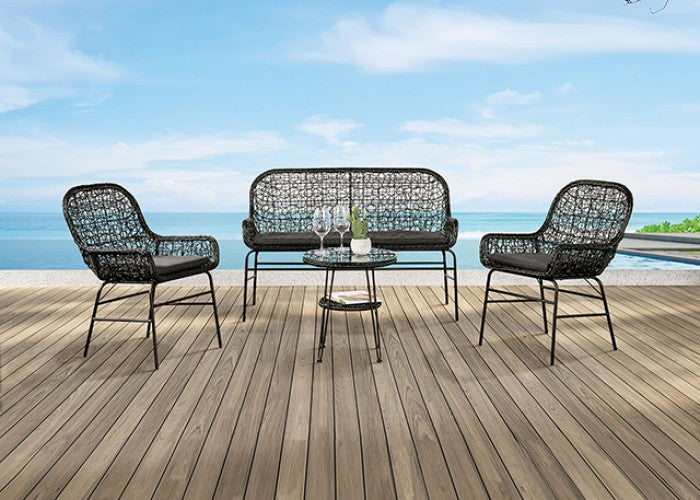 Zalika 4 Pc. Conversation Set Model Fm80010Bk-T-4Pc-Bn By Furniture Of America 