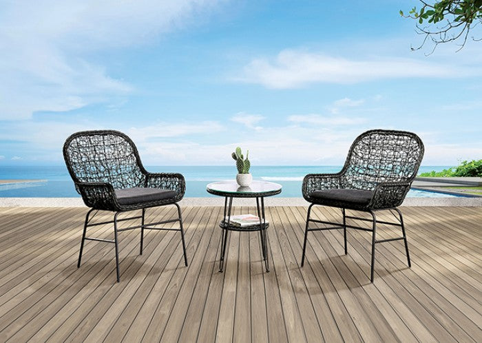 Zalika 3 Pc. Conversation Set Model Fm80010Bk-T-3Pc By Furniture Of America 