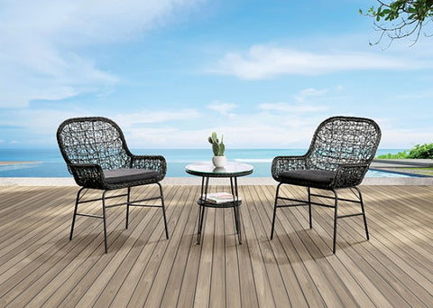 Zalika 3 Pc. Conversation Set Model Fm80010Bk-T-3Pc By Furniture Of America 