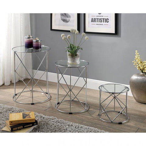 Madyson 3 Pc. Nesting Table Model Foa-Ac310-3A-Medium By Furniture Of America 