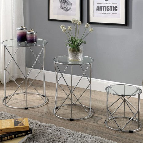 Madyson 3 Pc. Nesting Table Model Foa-Ac310-3A-Medium By Furniture Of America 