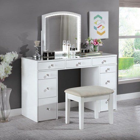Louise Vanity W/ Stool Model Foa-Dk5240-Set-Stool By Furniture Of America 