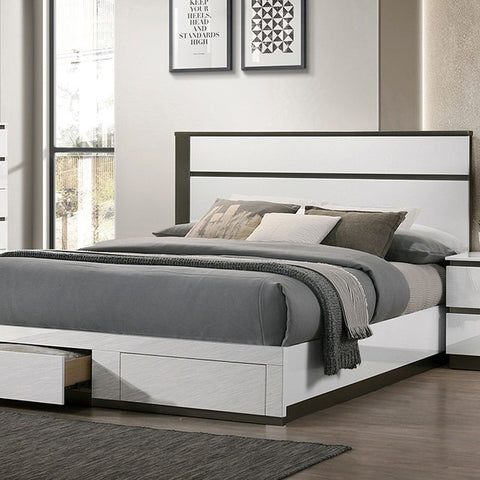 Birsfelden Bed Model Foa7225Wh-Dr-Queen Bed By Furniture Of America 