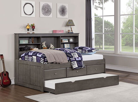 Tibalt Bed Model Foa7466Gy-Twin Bed W/ Trundle By Furniture Of America 