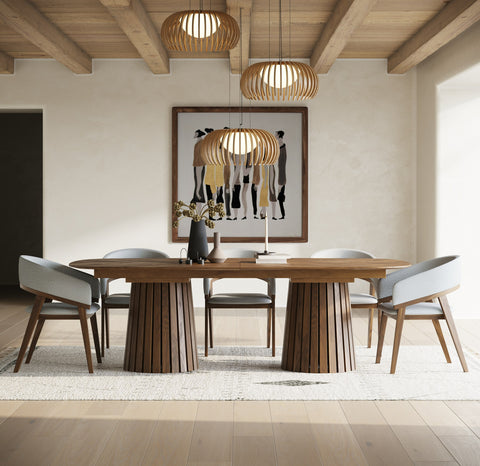 Modrest Truman Mid Century Modern Walnut Extendable Dining Table Model VGMA-MI-5346