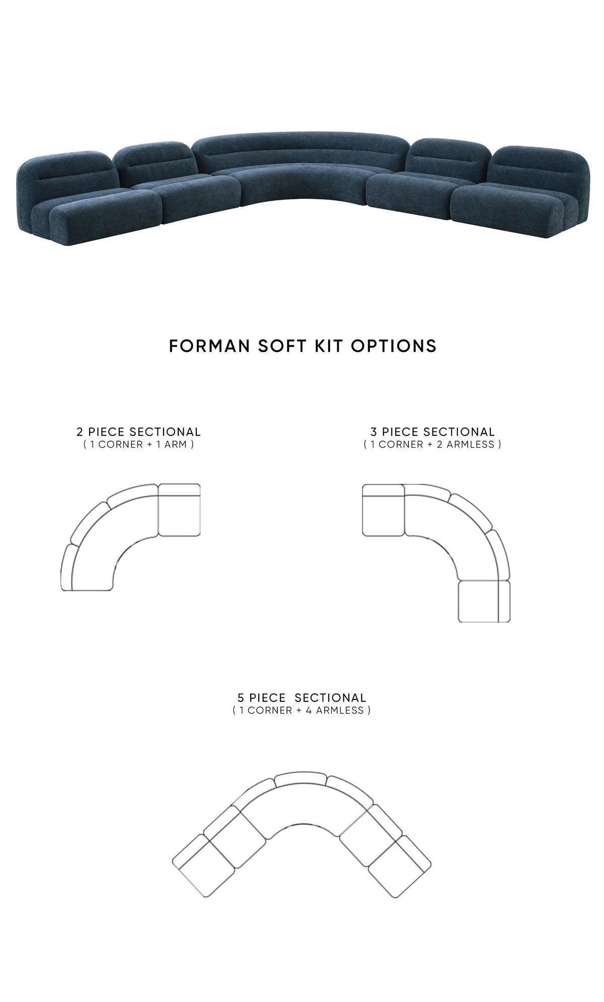 Divani Casa Forman Modern Blue Fabric Modular Sectional Sofa Model VGOD-ZW-23029-MOD-BLU