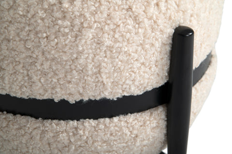 Divani Casa Fouston Contemporary White Sherpa Pouf Model VGODZW-20156-WHT-OTT