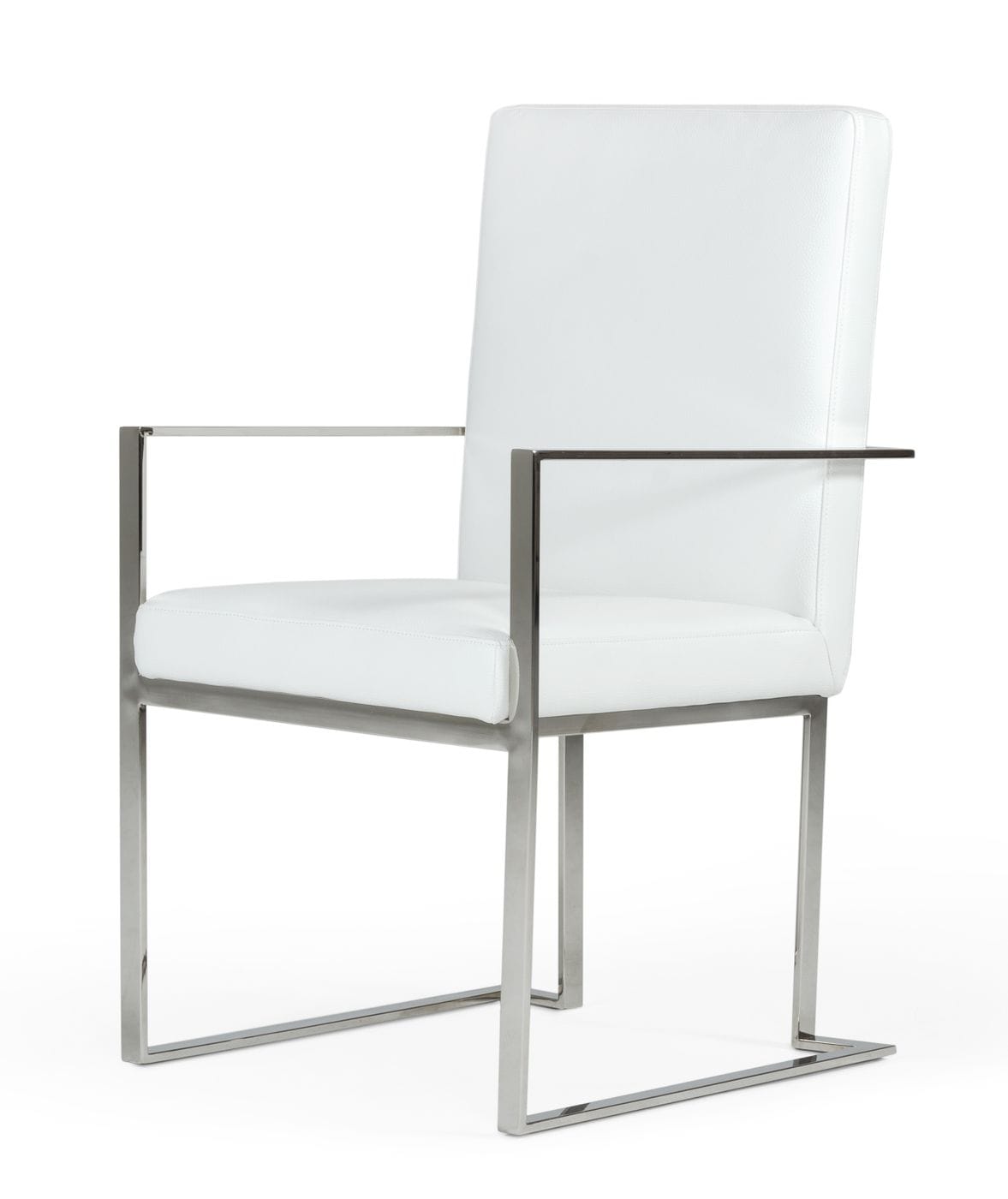 Modrest Fowler Modern White Eco Leather Dining Armchair Model VGVCB8866A-WHT