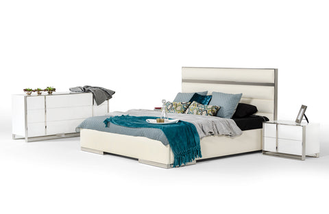 Queen Nova Domus Francois Modern White Bedroom Set Model VGHB-FRANCOIS-SET-Q