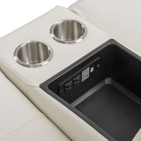 Divani Casa Frazier Modern White Leather Console Model VGKM-KM268H-LG-WHT-CON