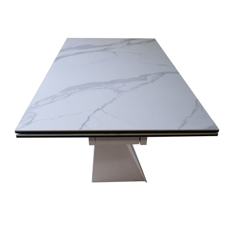 Modrest Fritz Modern White Extendable Ceramic Dining Table Model VGNSGD8767-WHT