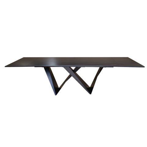 Modrest Fritz Modern Black Extendable Ceramic Dining Table Model VGNSGD8767-BLK-DT