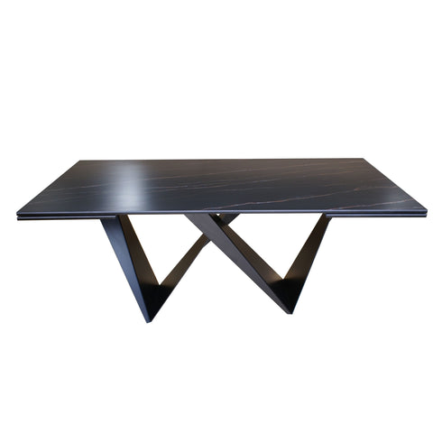 Modrest Fritz Modern Black Extendable Ceramic Dining Table Model VGNSGD8767-BLK-DT