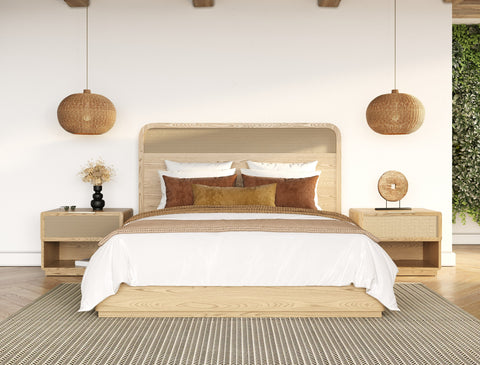 Modrest Gavin Modern Natural Ash & Rattan Bedroom Set Model VGVC-BD2411-SET-NAT