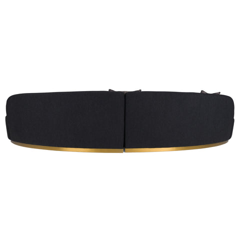 Divani Casa Frontier Glam Black Fabric Curved Sectional Sofa With Grey Pillows Model VGOD-ZW-943-BLK