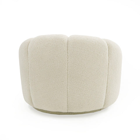 Divani Casa Gadson Contemporary White Sherpa Swivel Chair Accent Chair Model VGODZW-20094-WHT-CH