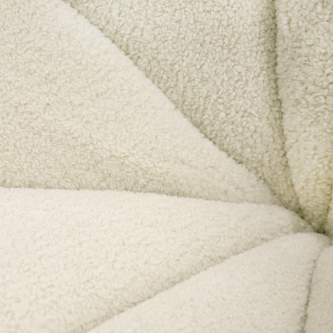 Divani Casa Gadson Contemporary White Sherpa Swivel Chair Accent Chair Model VGODZW-20094-WHT-CH