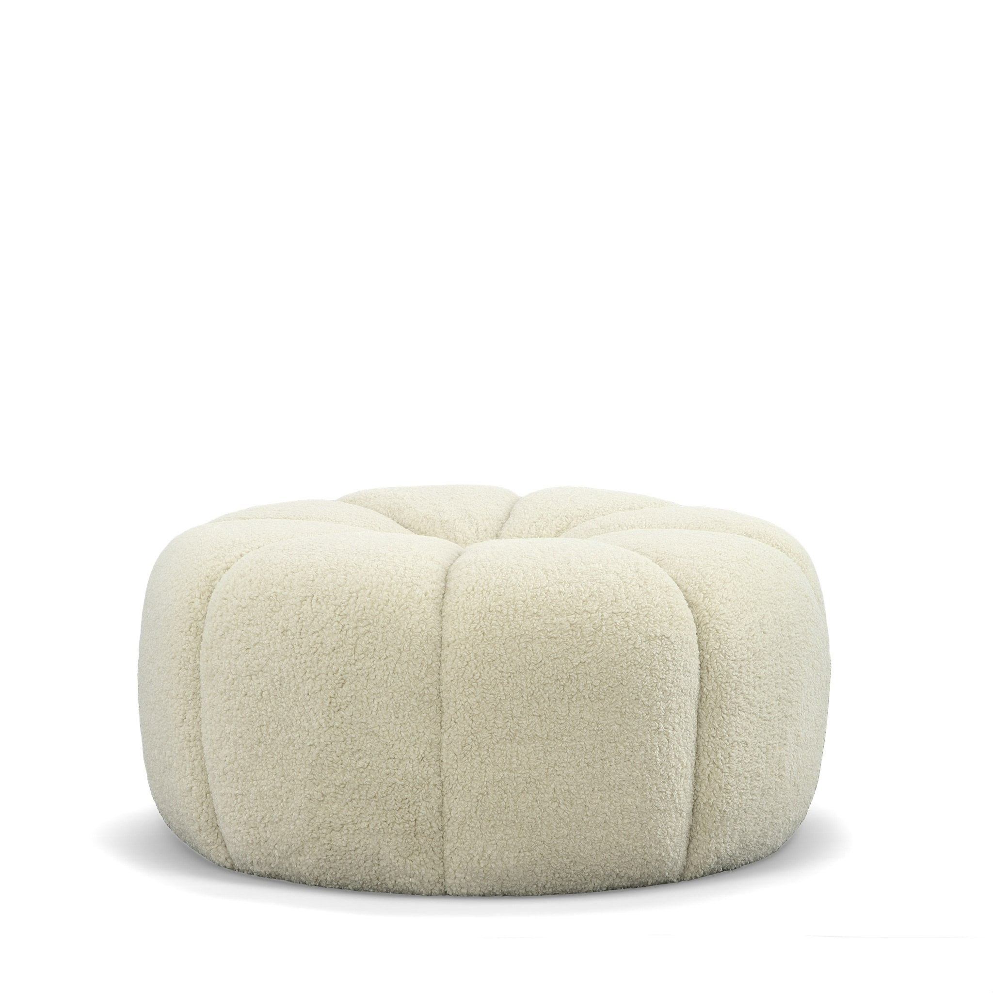 Divani Casa Gadson Contemporary White Sherpa Ottoman Model VGODZW-20094-WHT-OTT