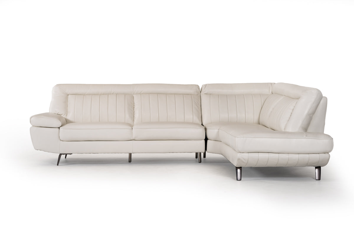 Divani Casa Galway Modern White Leather Sectional Sofa Model VGKK5112-WHT
