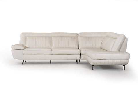 Divani Casa Galway Modern White Leather Sectional Sofa Model VGKK5112-WHT