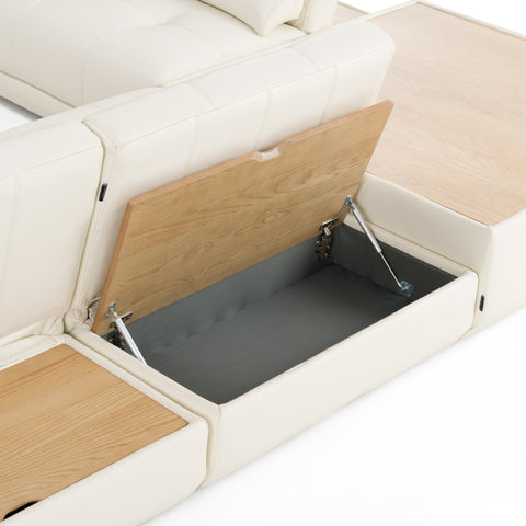 Divani Casa Garfield Modern Off White Leather 7 Piece Modular Sectional Model VGKK-KF.7120-SET-OFFW