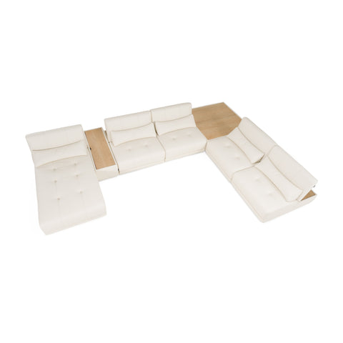 Divani Casa Garfield Modern Off White Leather 7 Piece Modular Sectional Model VGKK-KF.7120-SET-OFFW