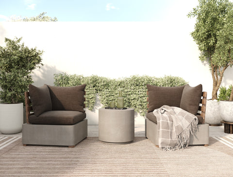 Renava Garza Outdoor Concrete & Teak Corner