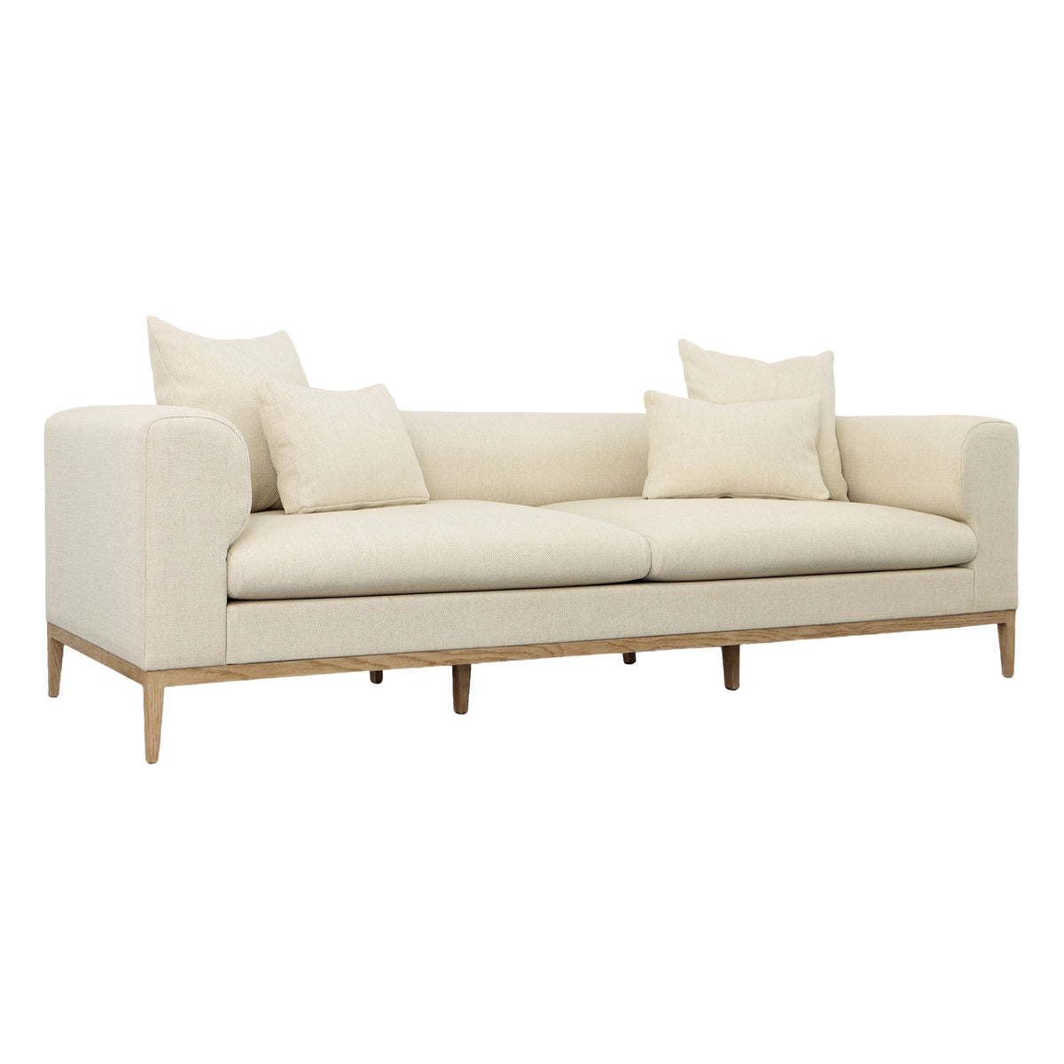 Dalia Ecru and Natural Wood Legs Sofa