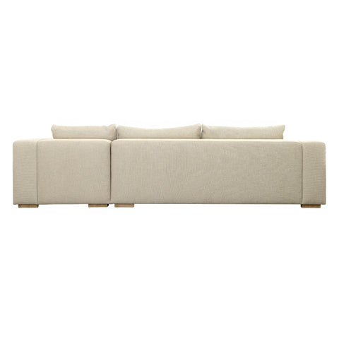 Daphne Flax and Natural Wood Legs Chaise Sectional
