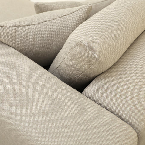 Daphne Flax and Natural Wood Legs Chaise Sectional