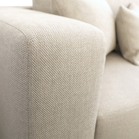 Daphne Flax and Natural Wood Legs Chaise Sectional