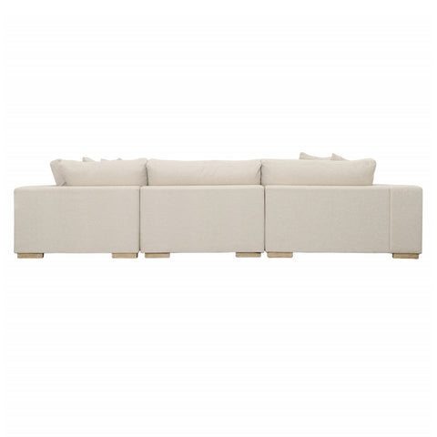 Estella Ecru and Natural Legs L-Shape Sectional