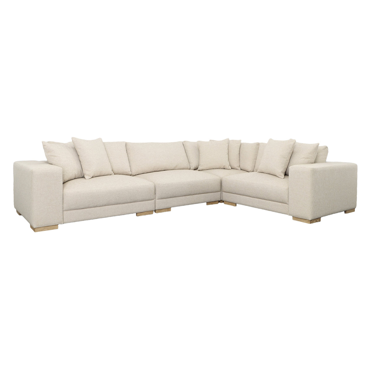 Estella Ecru and Natural Legs L-Shape Sectional