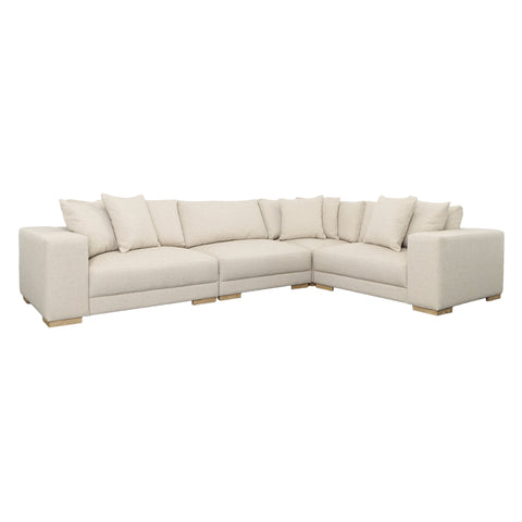 Estella Ecru and Natural Legs L-Shape Sectional